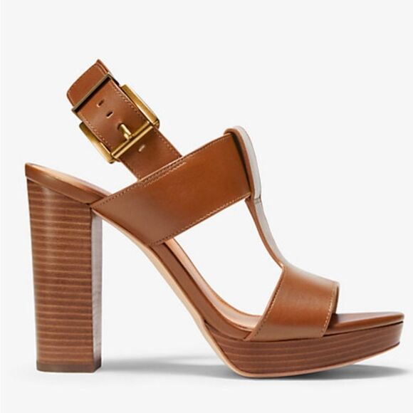 MICHAEL MICHAEL KORS BECKER LEATHER PLATFORM SANDAL - Picture 4 of 16